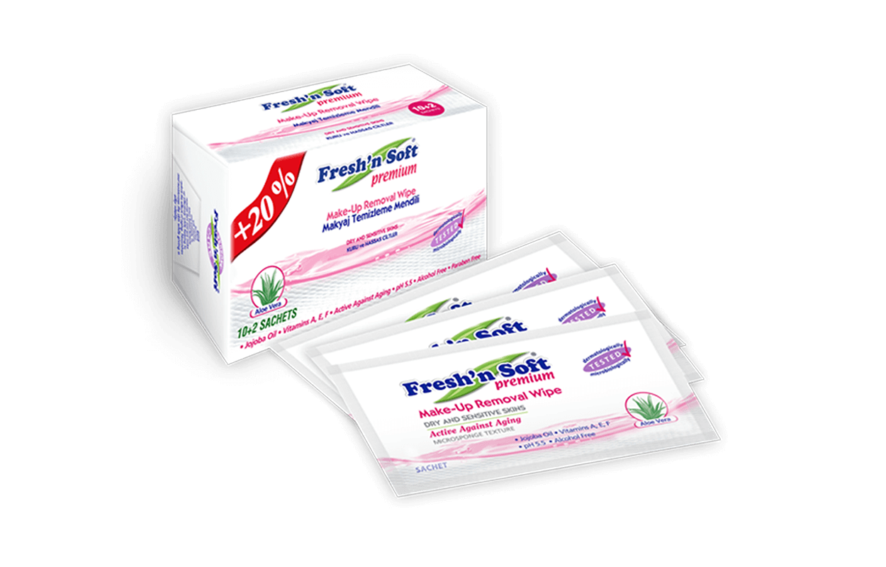 Fresh'n Soft Güzellik - Makyaj Temizleme Mendili Kuru ve Hassas Ciltler Kutu
