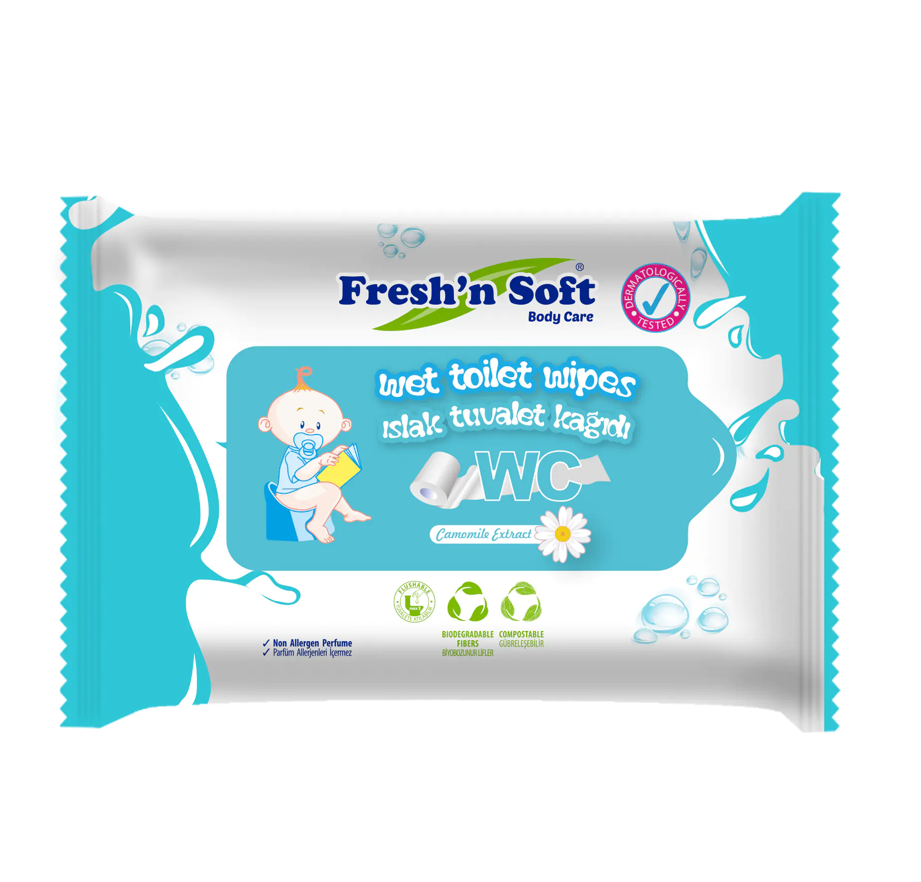Fresh'n Soft Body Care - Wet Toilet Wipes - Kids 